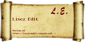 Lincz Edit névjegykártya