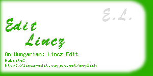 edit lincz business card